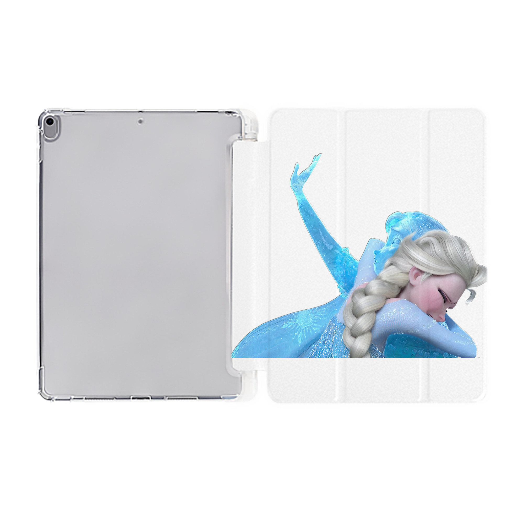 （画像用） アナと雪の女王 アンナ エルサ Frozen Anna Elsa IPad ケース ペン収納付き 三つ折りスタンド PUレザー×シリコン 対応機種9.5/10.5/10.9インチ
